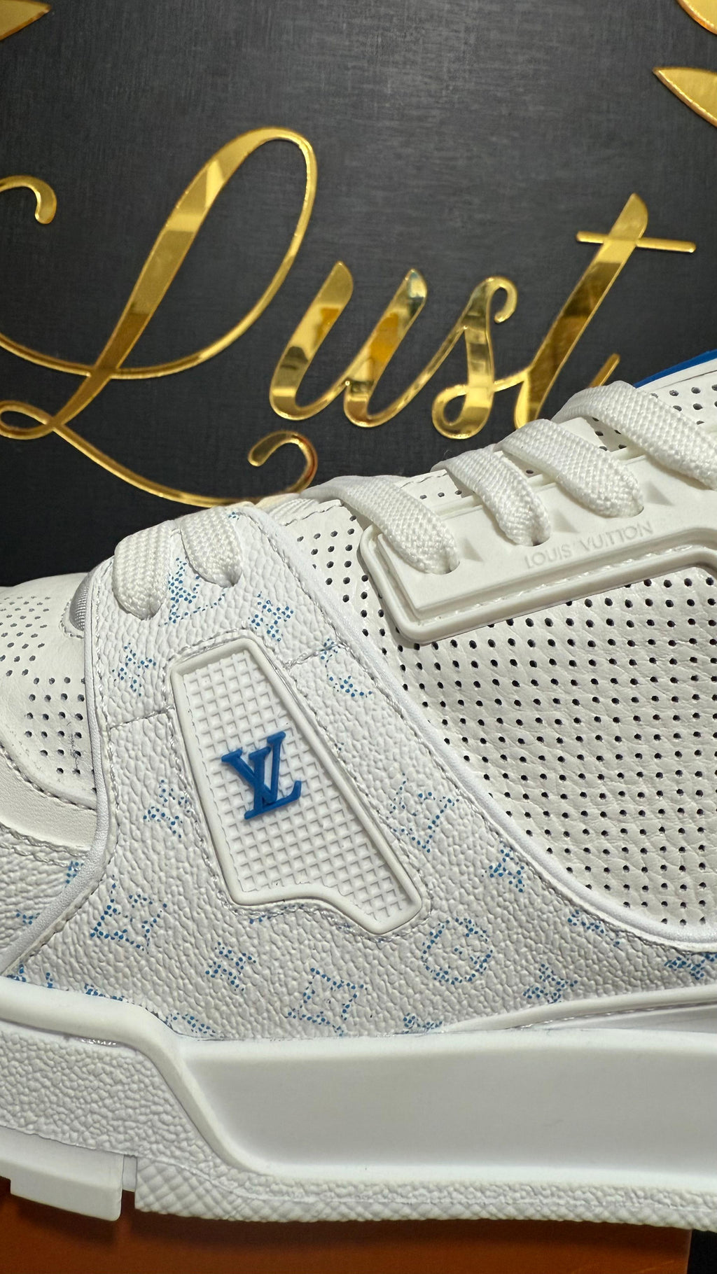 Tenis LV Trainer White Blue Monogram