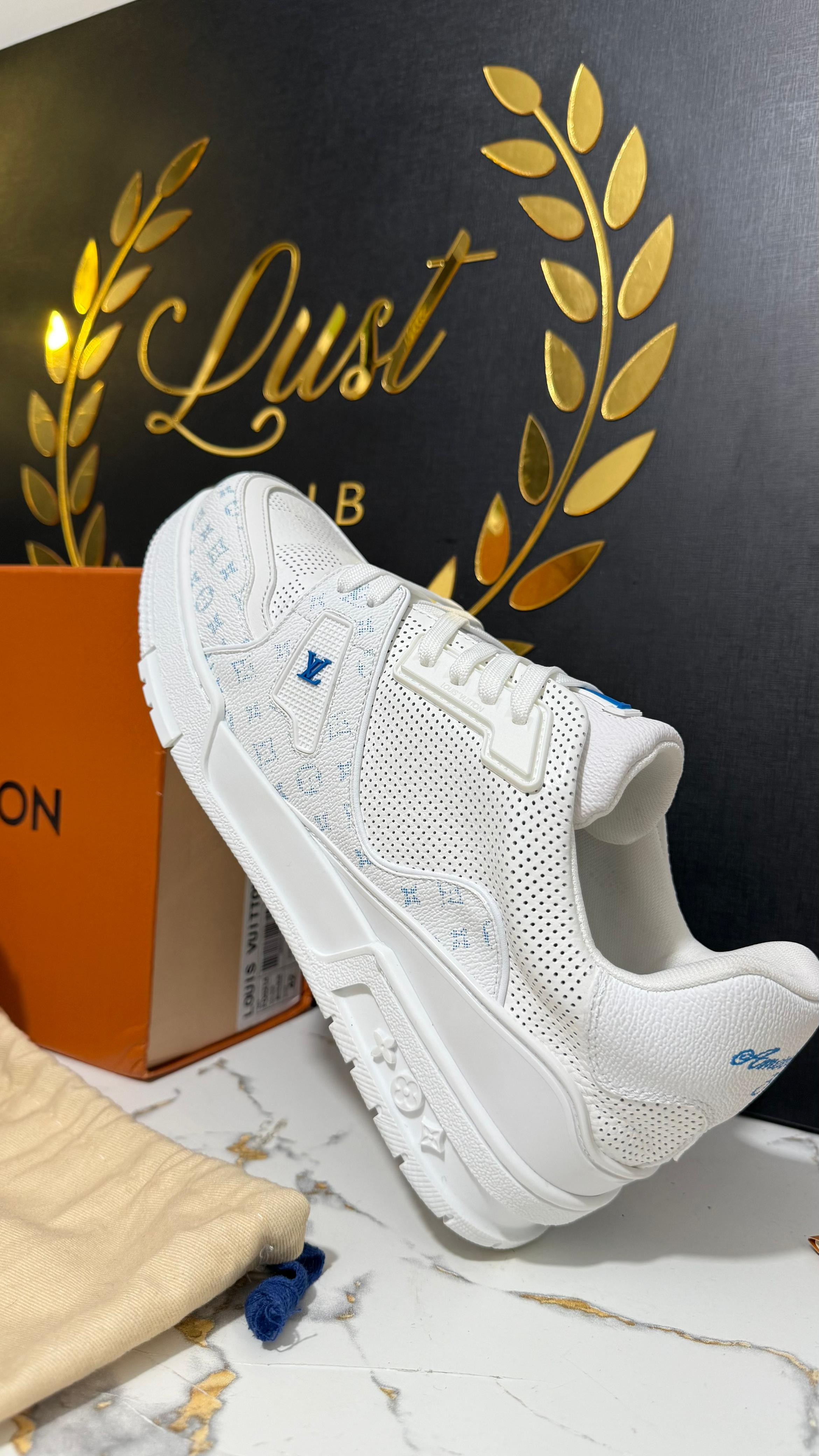 Tenis LV Trainer White Blue Monogram