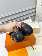 Louis Vuitton Sneakerina Women's Lace-Up Shoe in Black and Brown Monogram