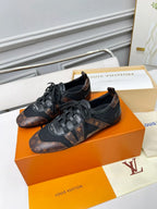 Louis Vuitton Sneakerina Women's Lace-Up Shoe in Black and Brown Monogram