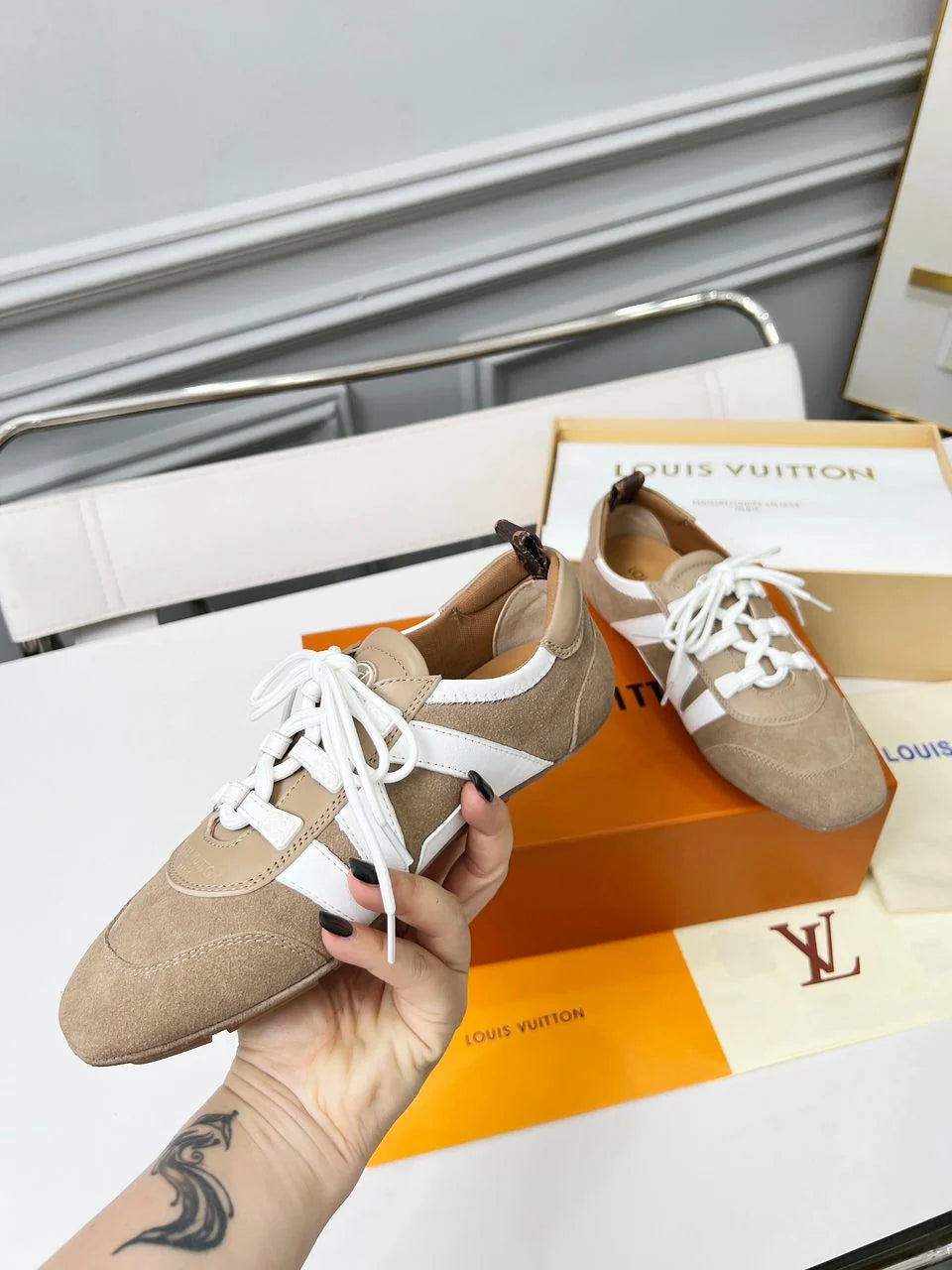 Sneakerina LV Beige White