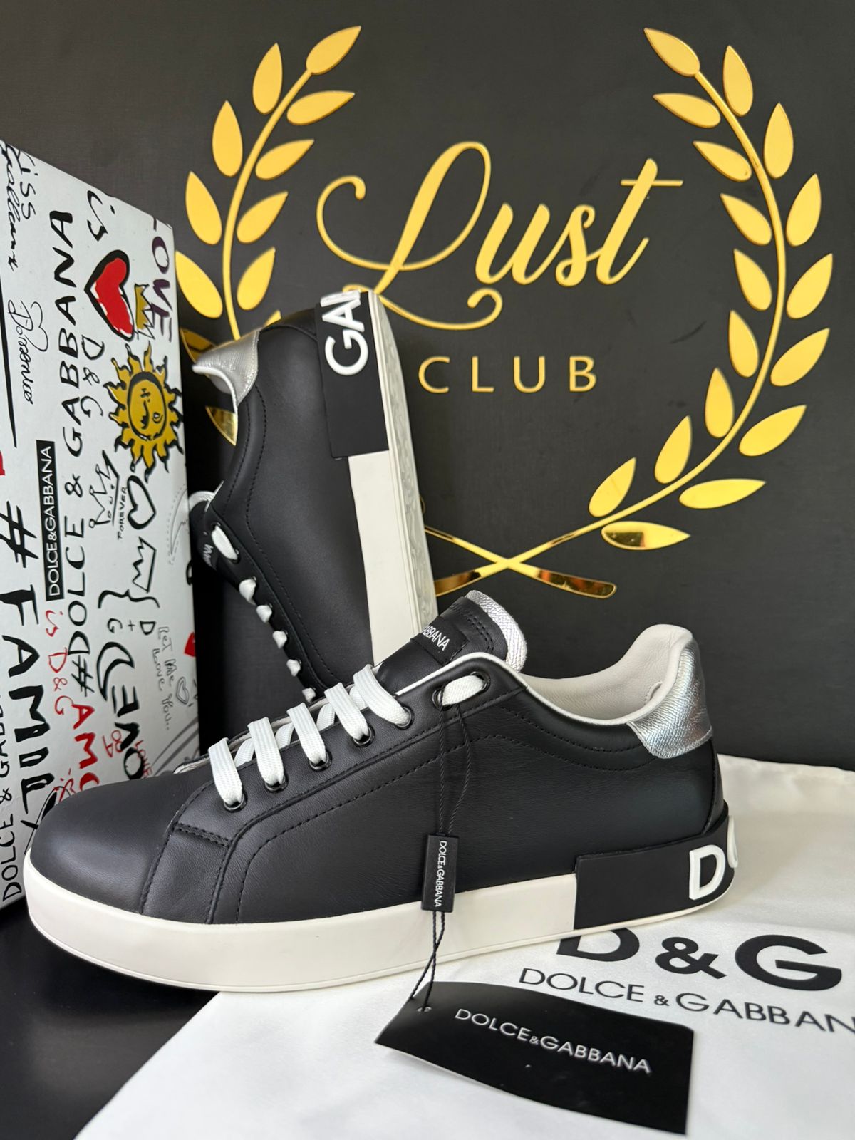 Tenis Dolce & Gabbana Portofino Black Silver (PRONTA ENTREGA) Tamanho 42