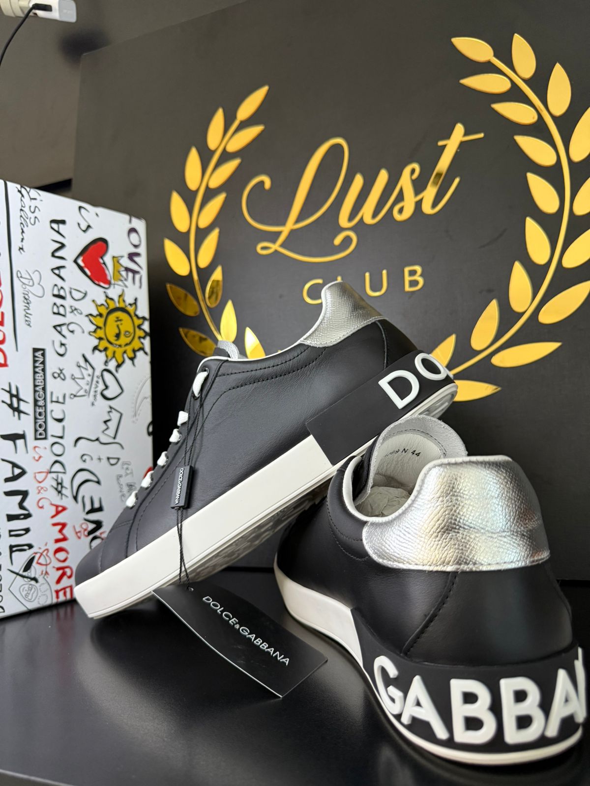 Tenis Dolce & Gabbana Portofino Black Silver (PRONTA ENTREGA) Tamanho 42