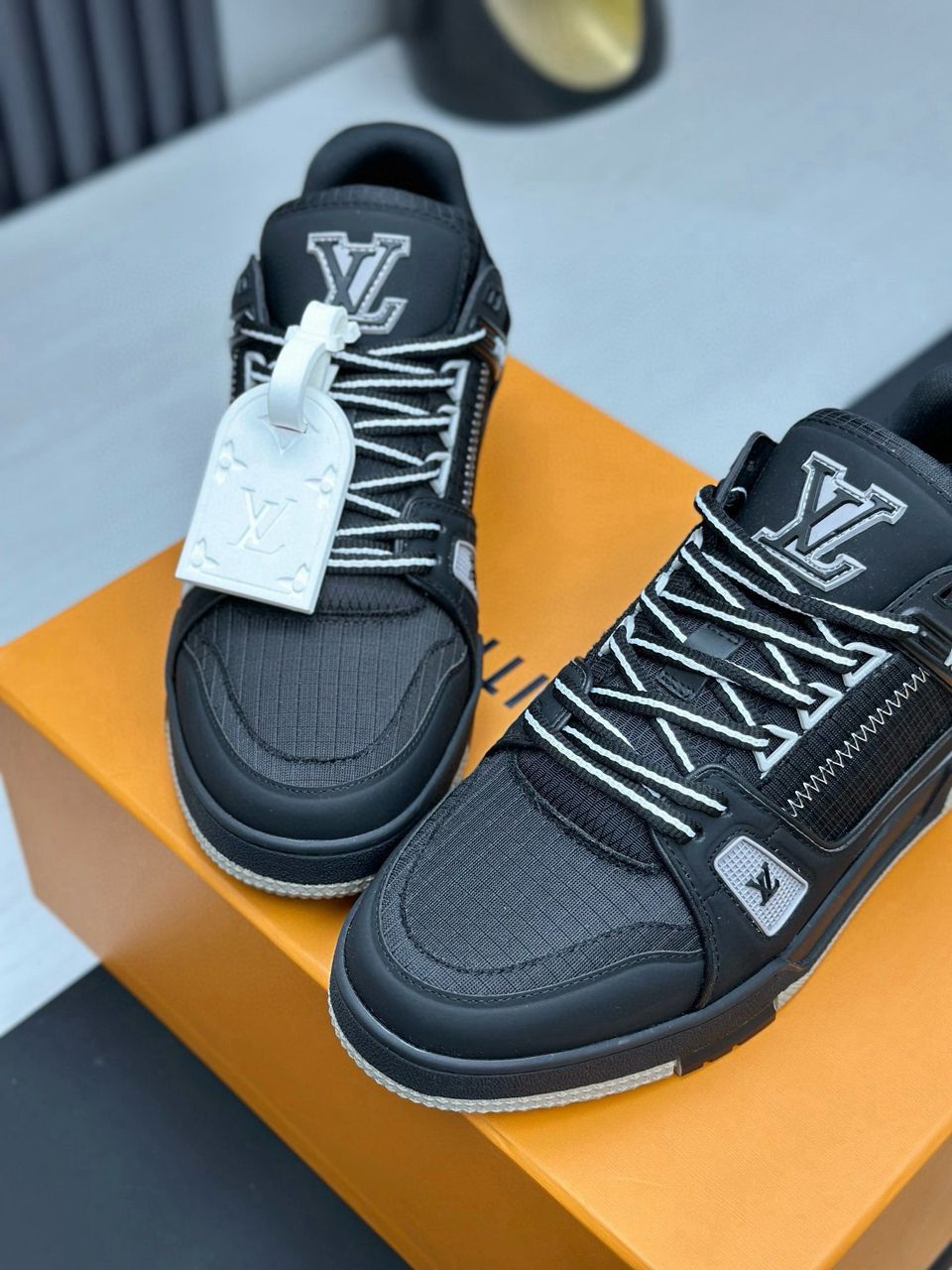 Tenis Louis Vuitton Trainer Low Black Grey (Pronta Entrega) Tamanho 40