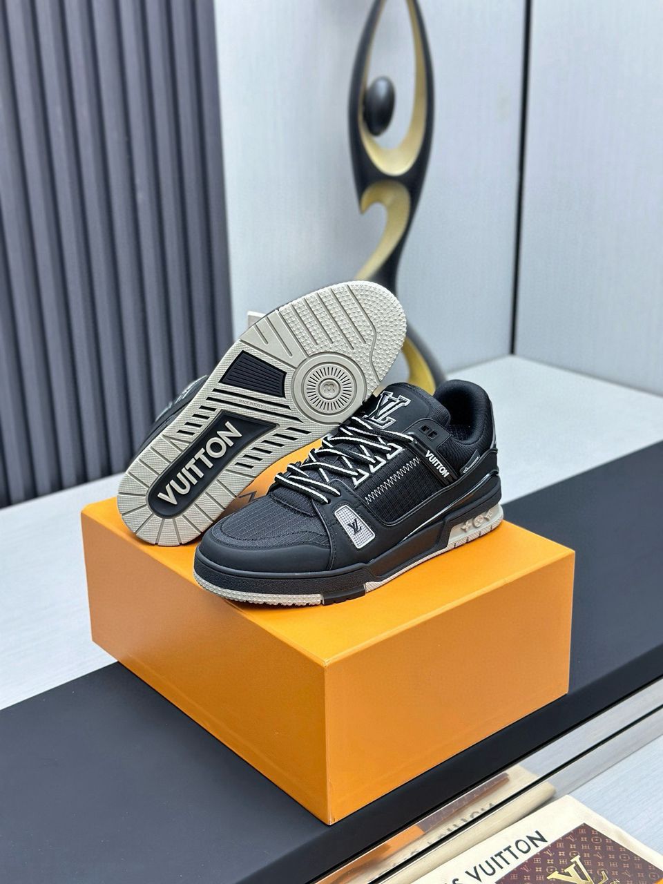 Tenis Louis Vuitton Trainer Low Black Grey (Pronta Entrega) Tamanho 40