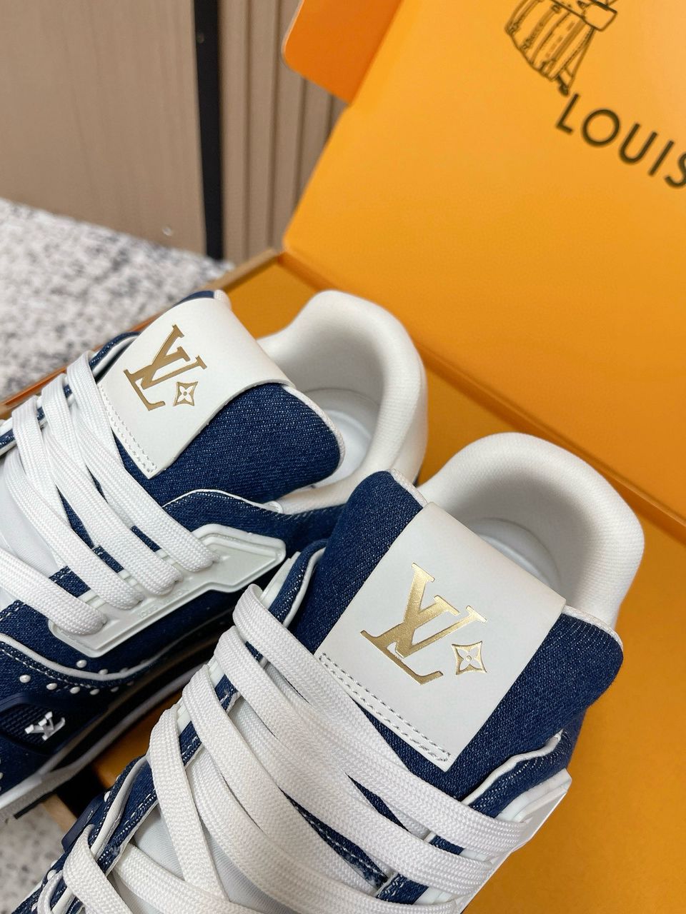 Louis Vuitton LV Trainer Blue Crystals