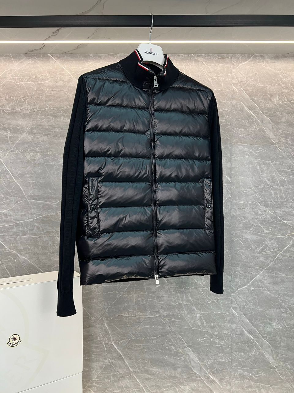 Moncler Puffer Cardigan Cut Black