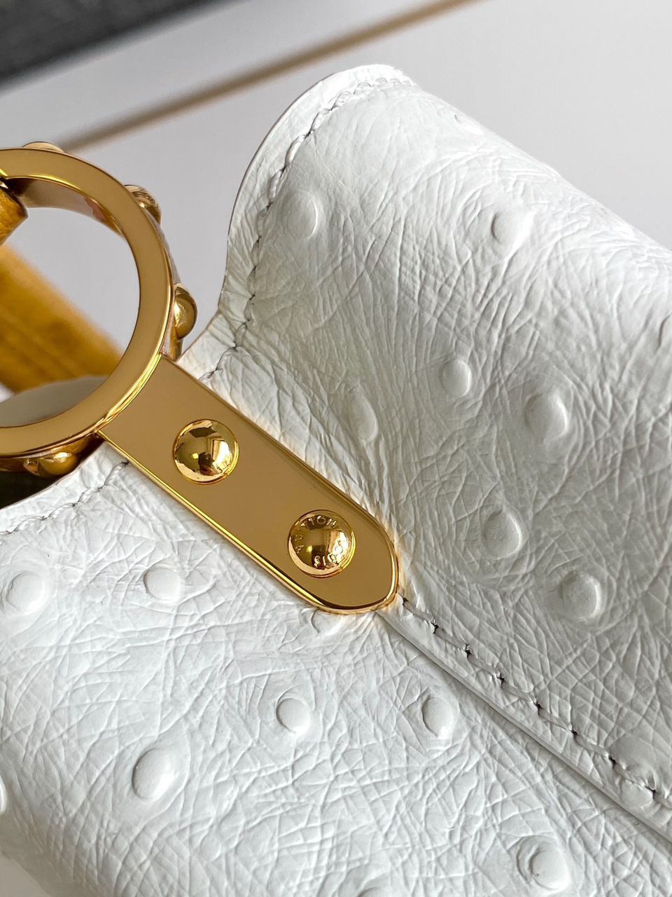 Bolsa Louis Vuitton Ostrich Capucines White