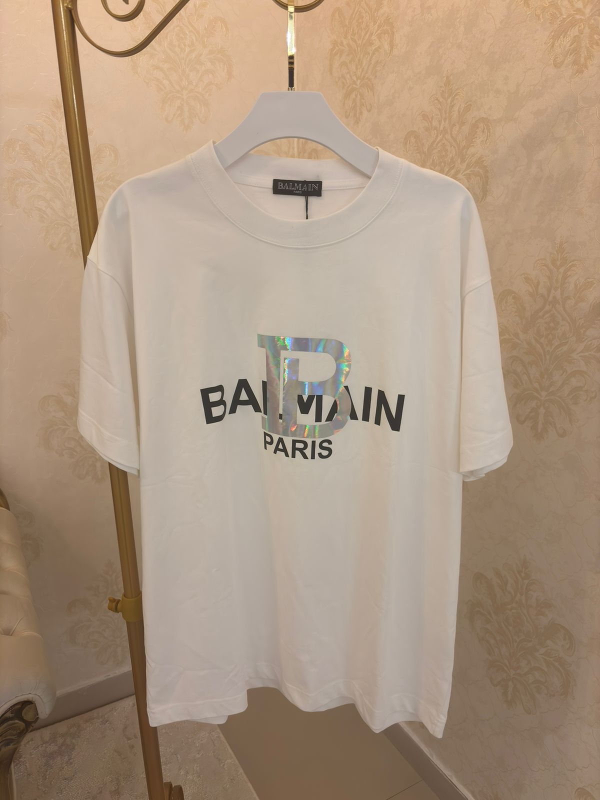 Camiseta Balmain Logo White Reflective