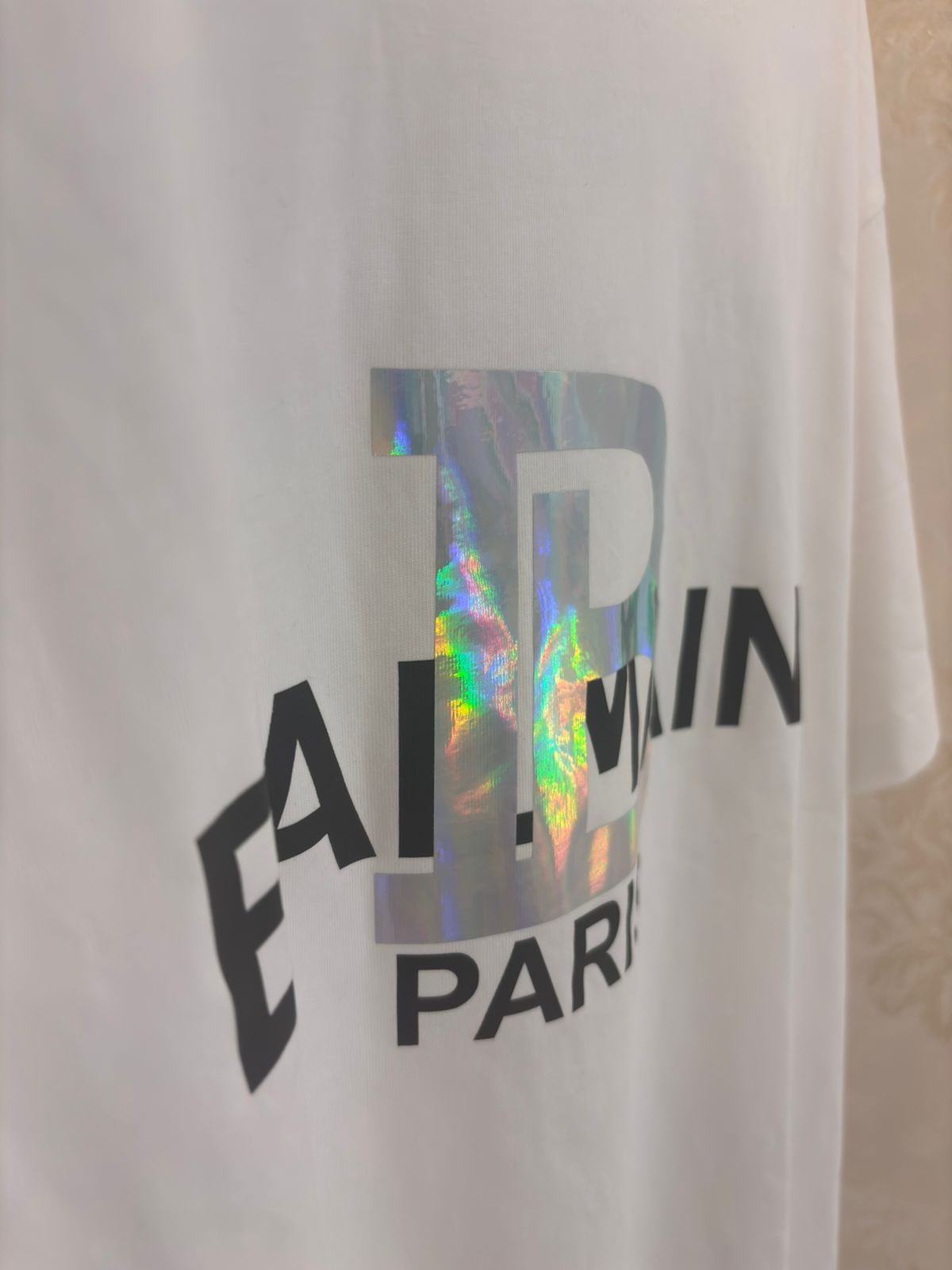 Camiseta Balmain Logo White Reflective
