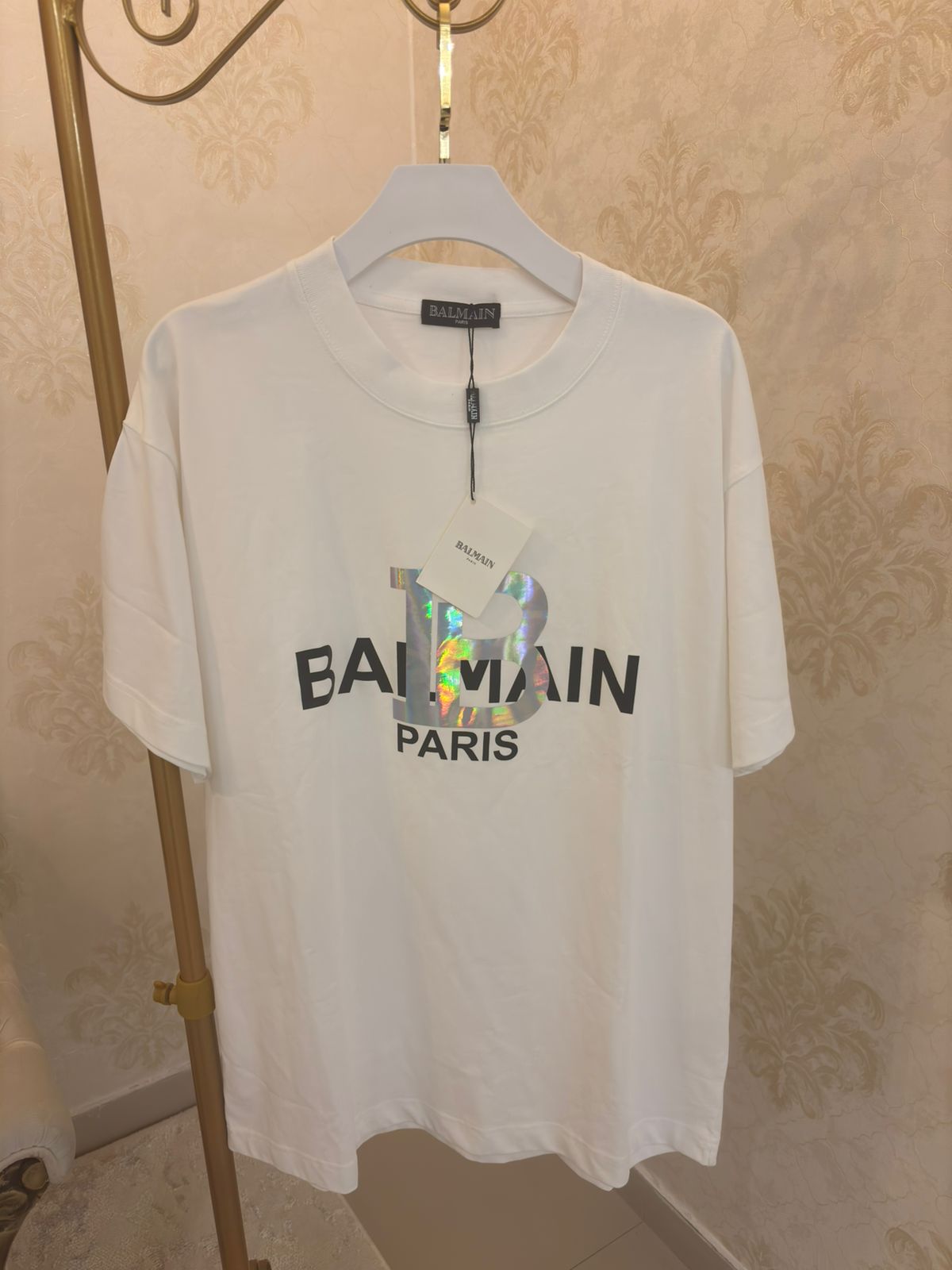 Camiseta Balmain Logo White Reflective