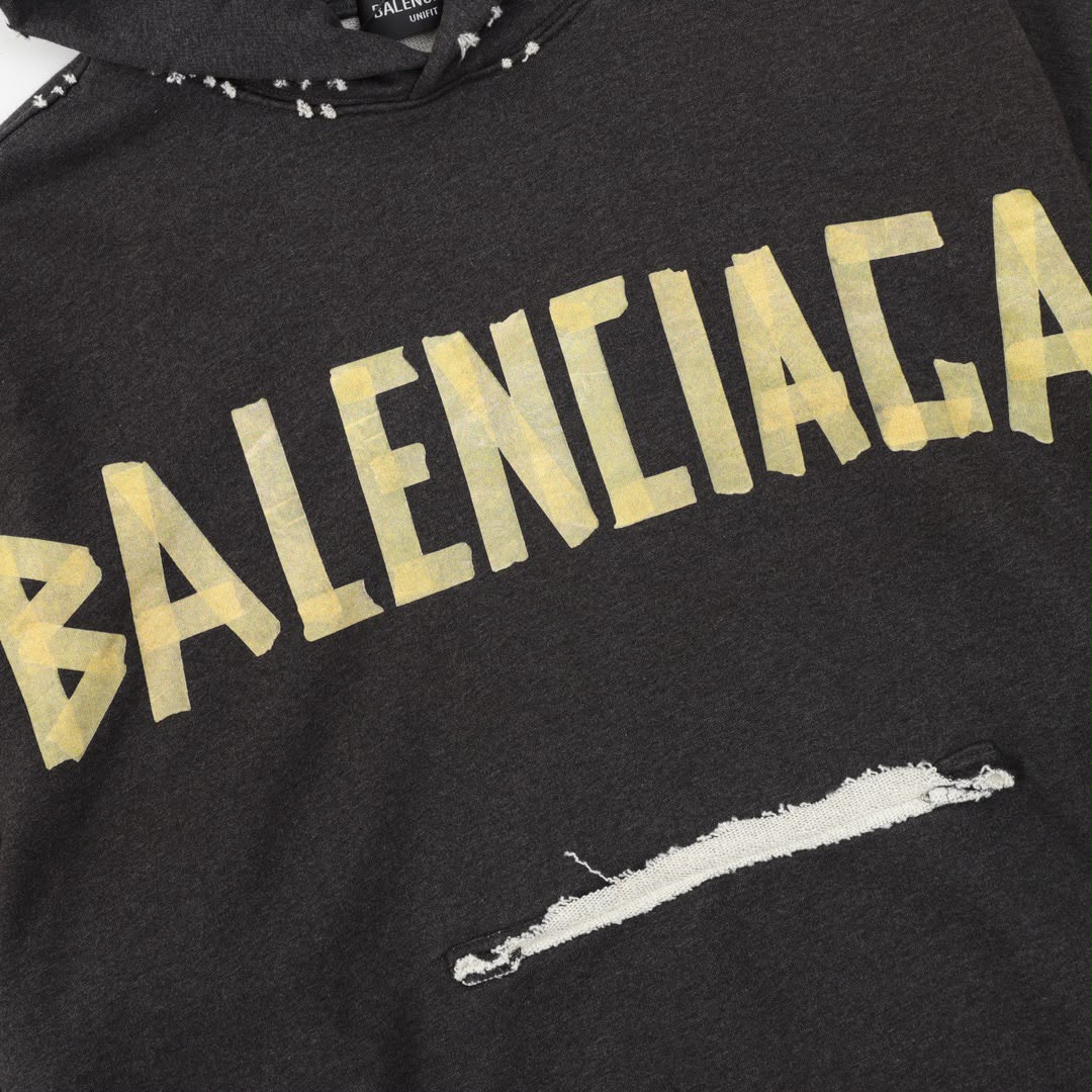 Moletom balenciaga Tape Type Ripped Black