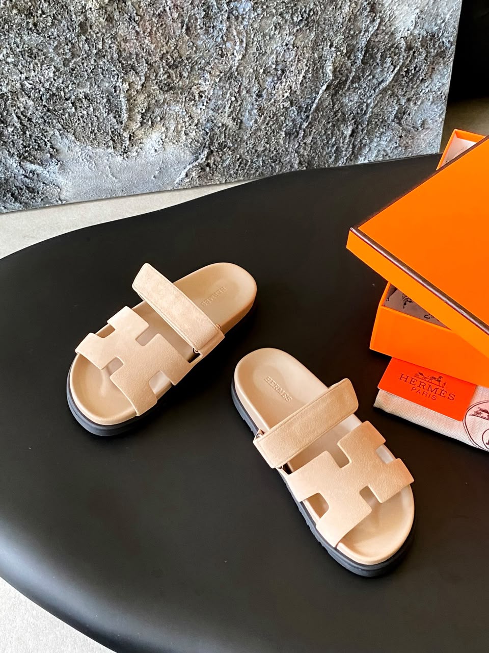 Izmir sandal Hermès Saudi Camurça Beige