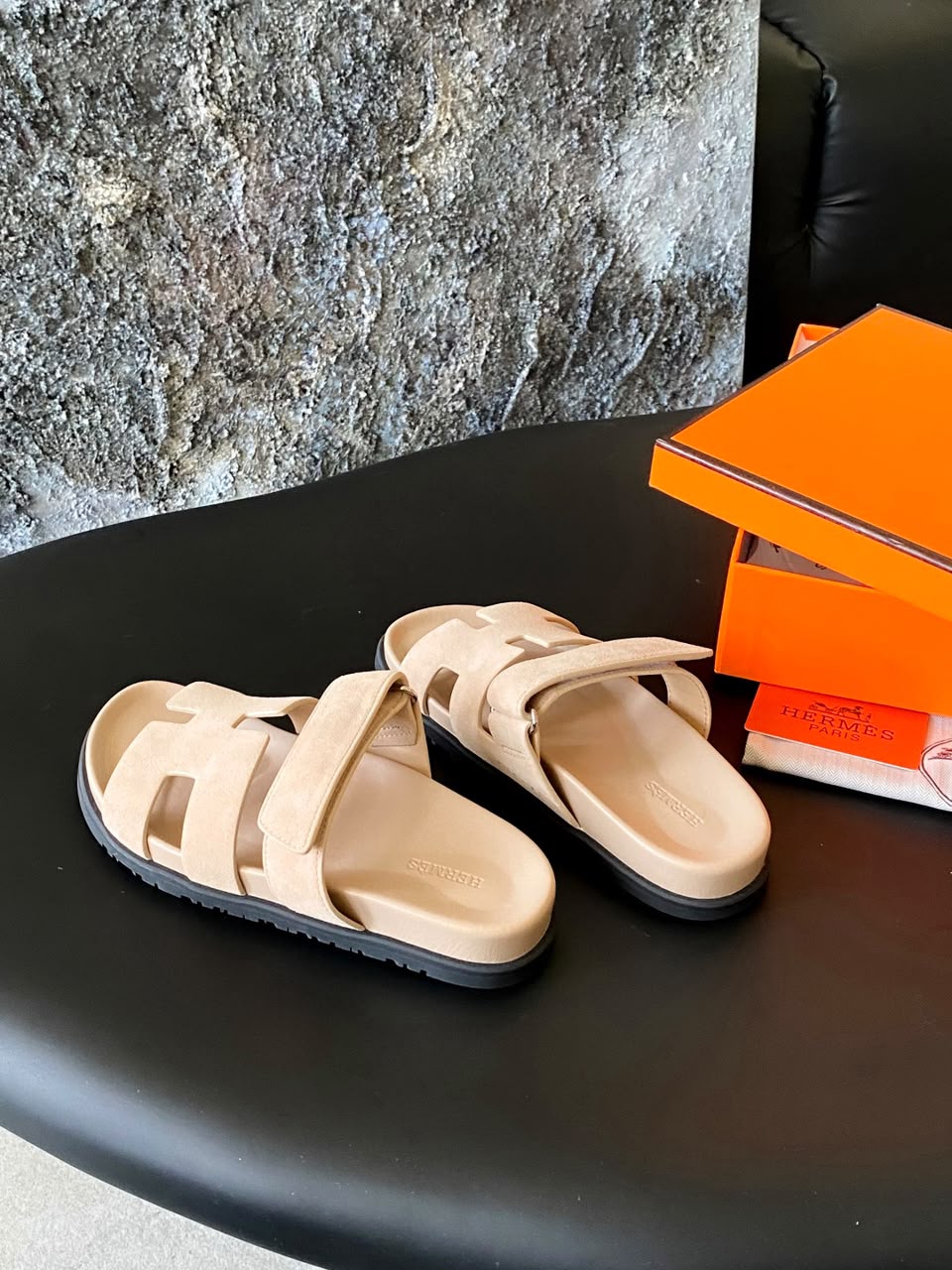 Izmir sandal Hermès Saudi Camurça Beige