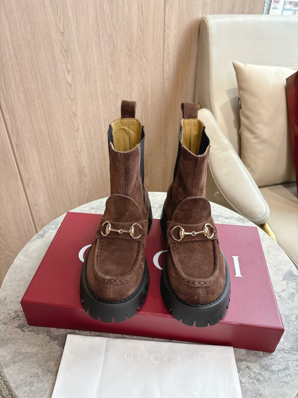 Bota Gucci Horsebit com plataforma