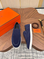 MOCASSIM HERMES Suede Blue Marine