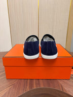 MOCASSIM HERMES Suede Blue Marine