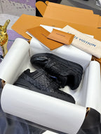 Louis Vuitton Trainer Sneaker Monogram Empreinte Leather Triple Black