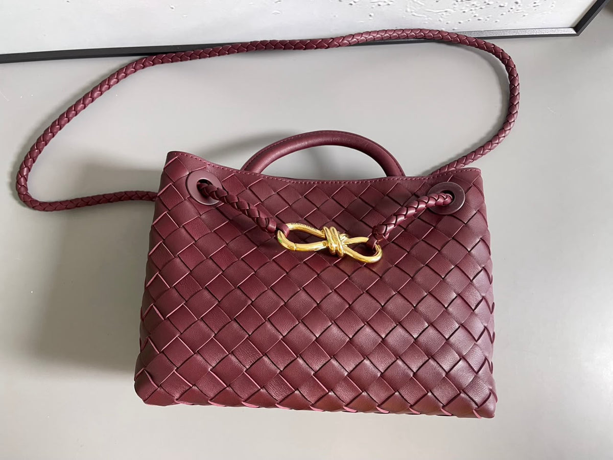 BOLSA BOTTEGA VENETA ANDIAMO INTRECCIATO VINHO