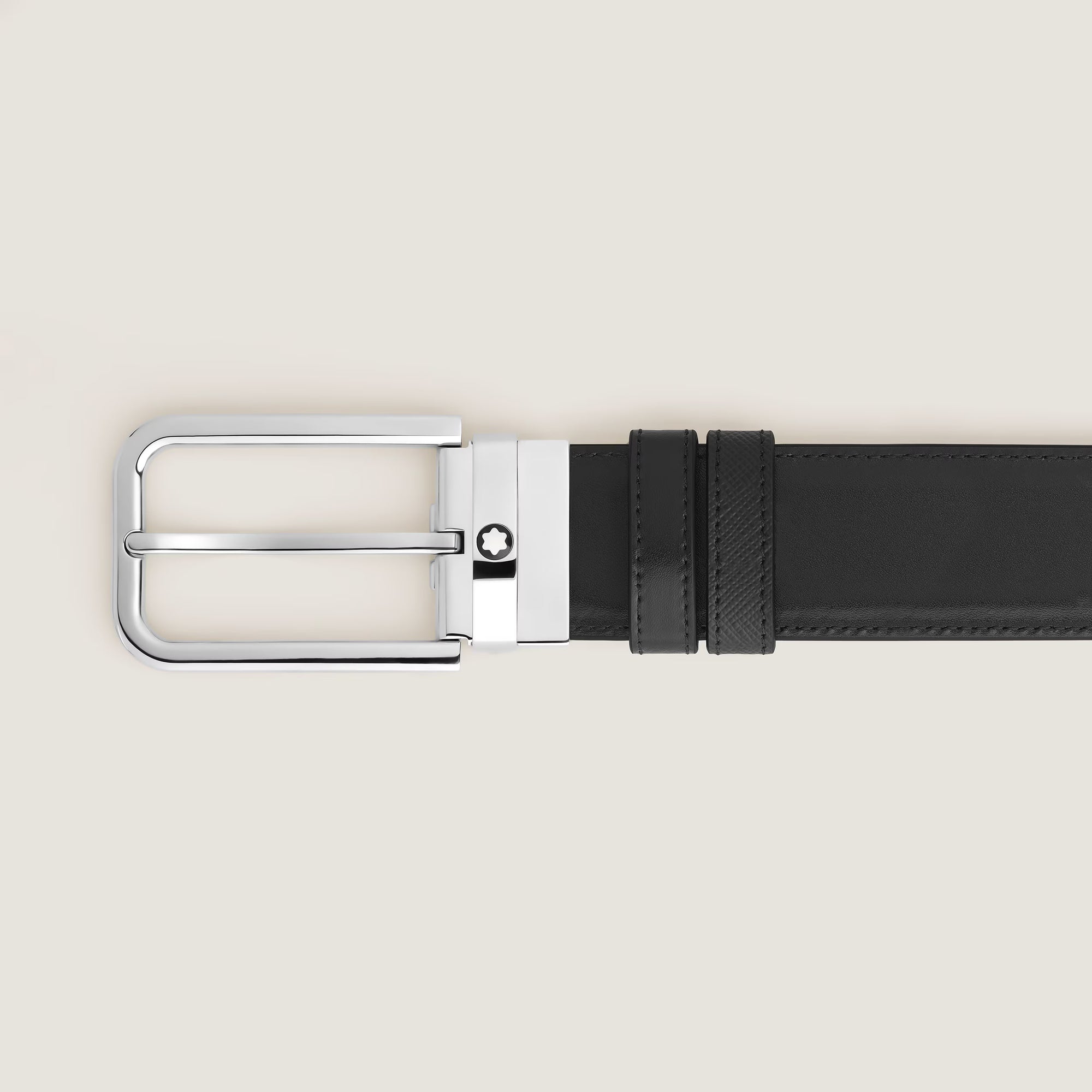 Cinto MontBlanc  35 mm Reversible Belt in Sartorial Leather with Rectangular Buckle
