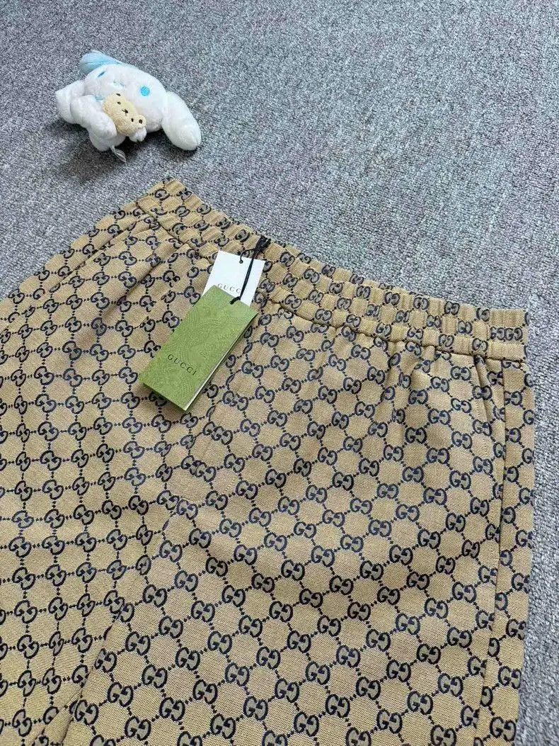 Shorts Gucci Beige Monogram Denim