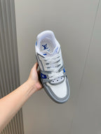 Tênis LOUIS VUITTON  Trainer Sneaker in White and Graphite Mesh with Blue Accents