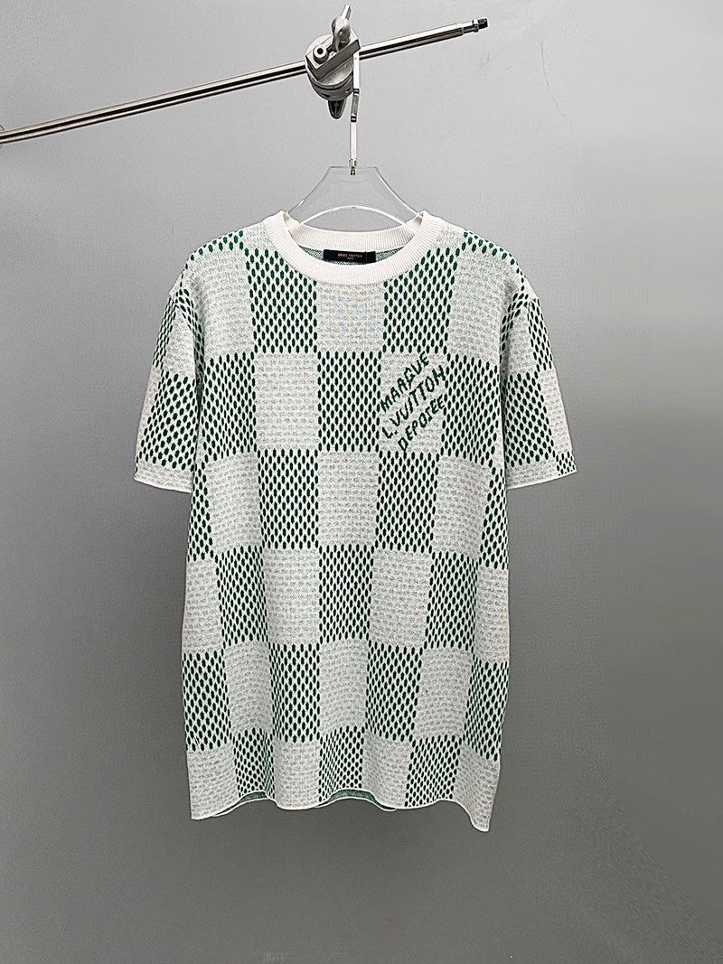 Camiseta Louis Vuitton Damier Knitted Sleeved Crewneck