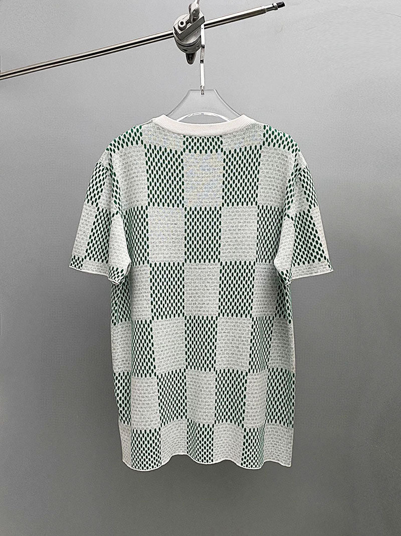 Camiseta Louis Vuitton Damier Knitted Sleeved Crewneck