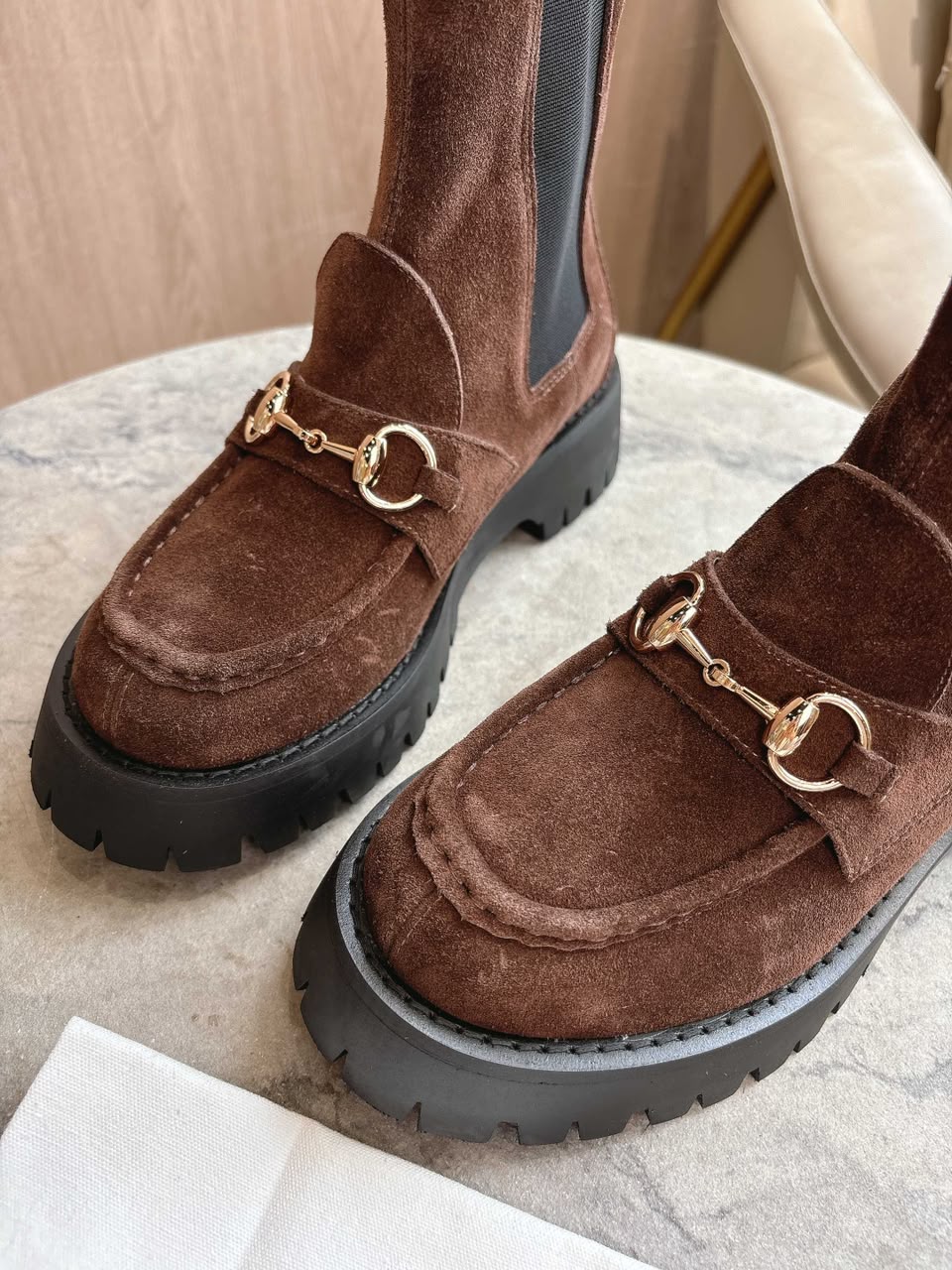 Bota Gucci Horsebit com plataforma