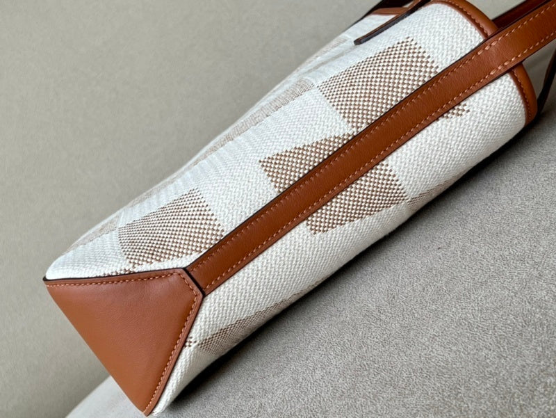 Bolsa Hermès Cabas H Biais 27 White Beige