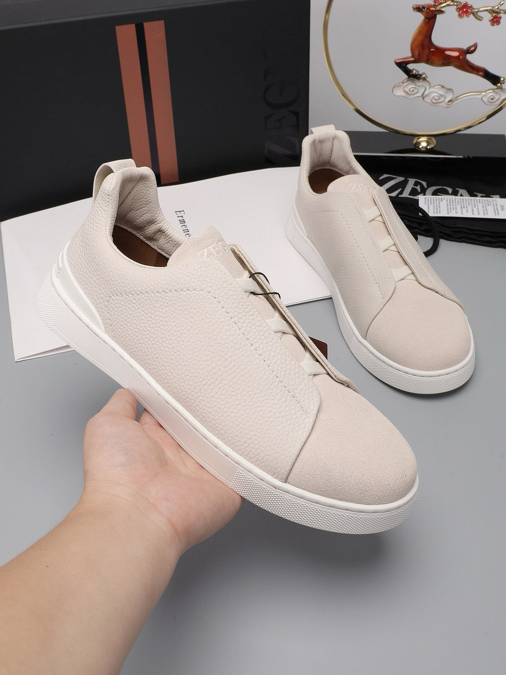 ZEGNA  Triple Stitch Sneakers (Pronta Entrega) Tamanho 41 e 42