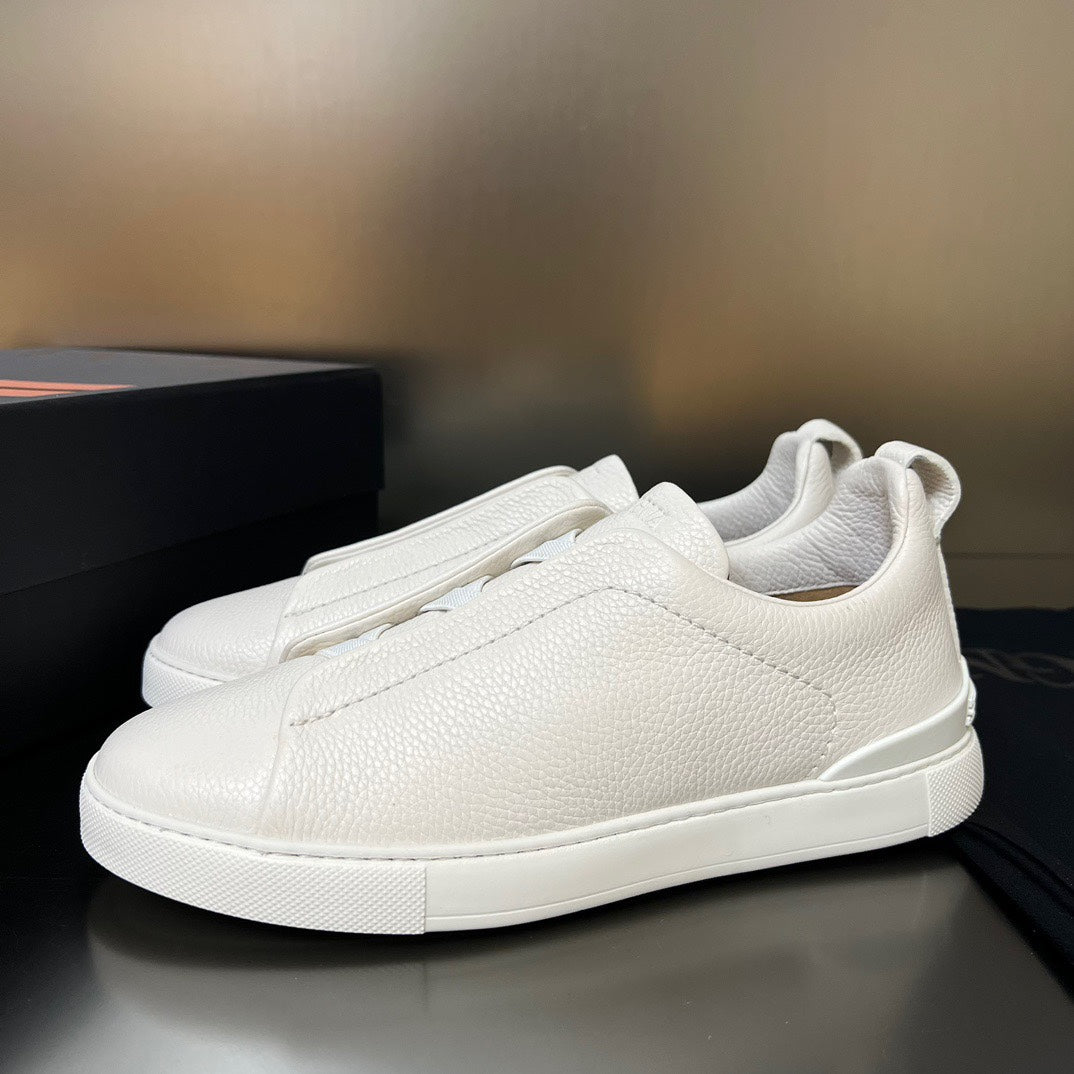ZEGNA Triple Stitch Sneakers All White (Pronta Entrega)Tamanho 43