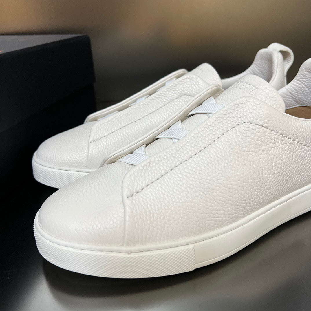 ZEGNA Triple Stitch Sneakers All White (Pronta Entrega)Tamanho 43