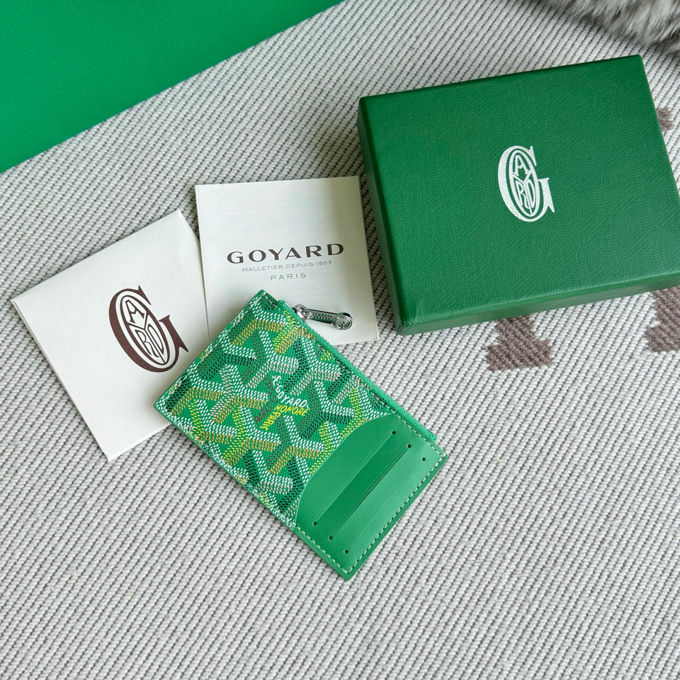 Porta Cartão Goyard Tarjetero Monedero Cremallera Green