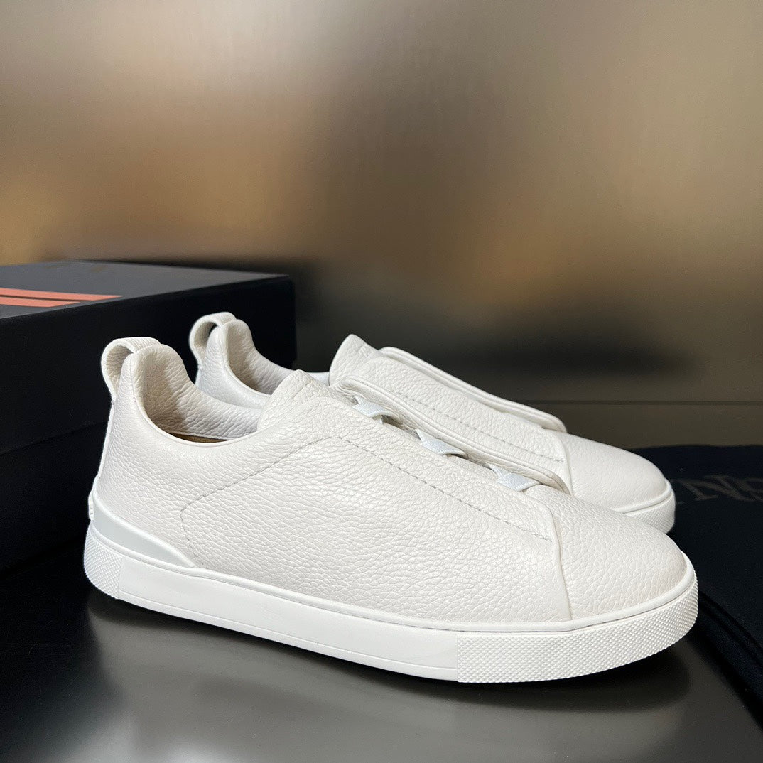 ZEGNA Triple Stitch Sneakers All White (Pronta Entrega)Tamanho 43