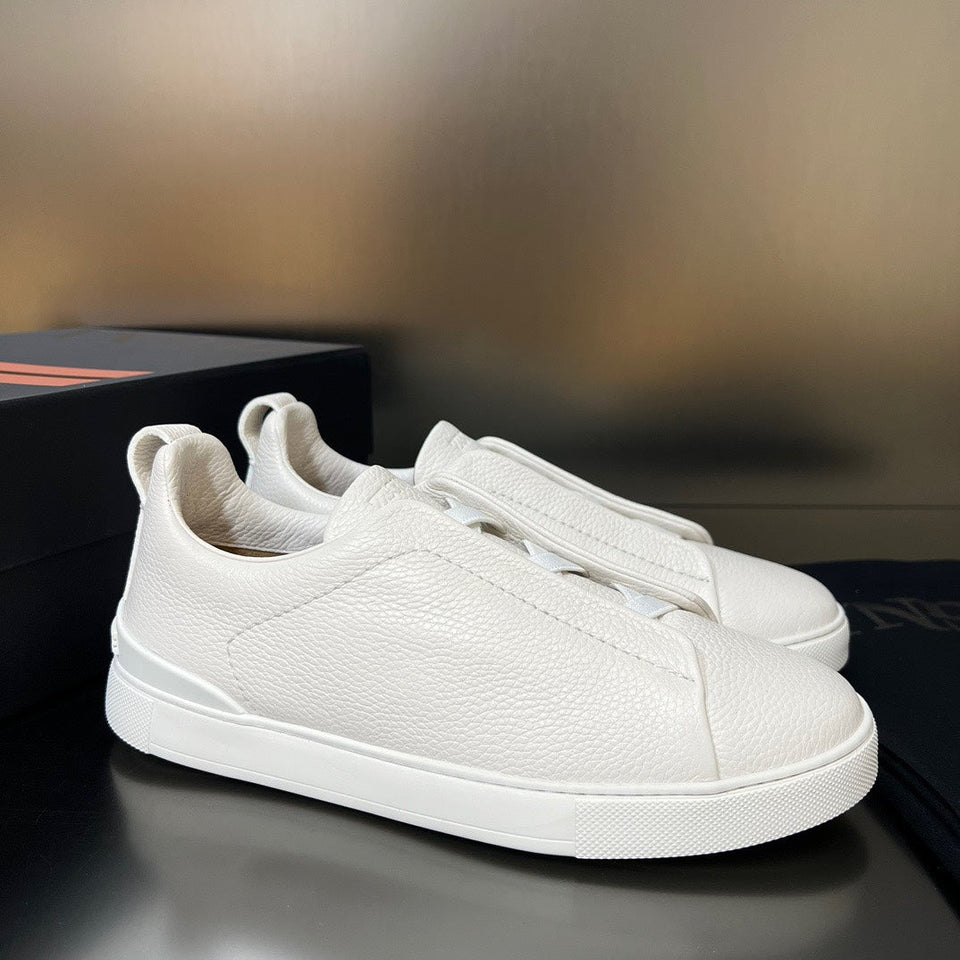 ZEGNA Triple Stitch Sneakers All White (Pronta Entrega)Tamanho 43