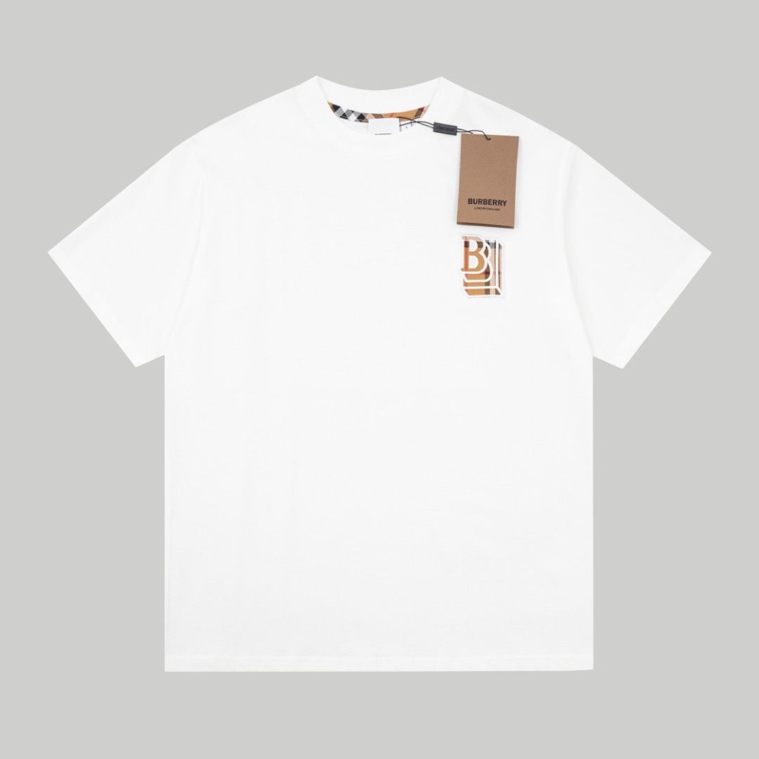 Camiseta Burberry White Logo Beige