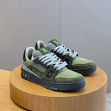 Tênis Louis Vuitton Green Round Toe Low-Top Sneaker