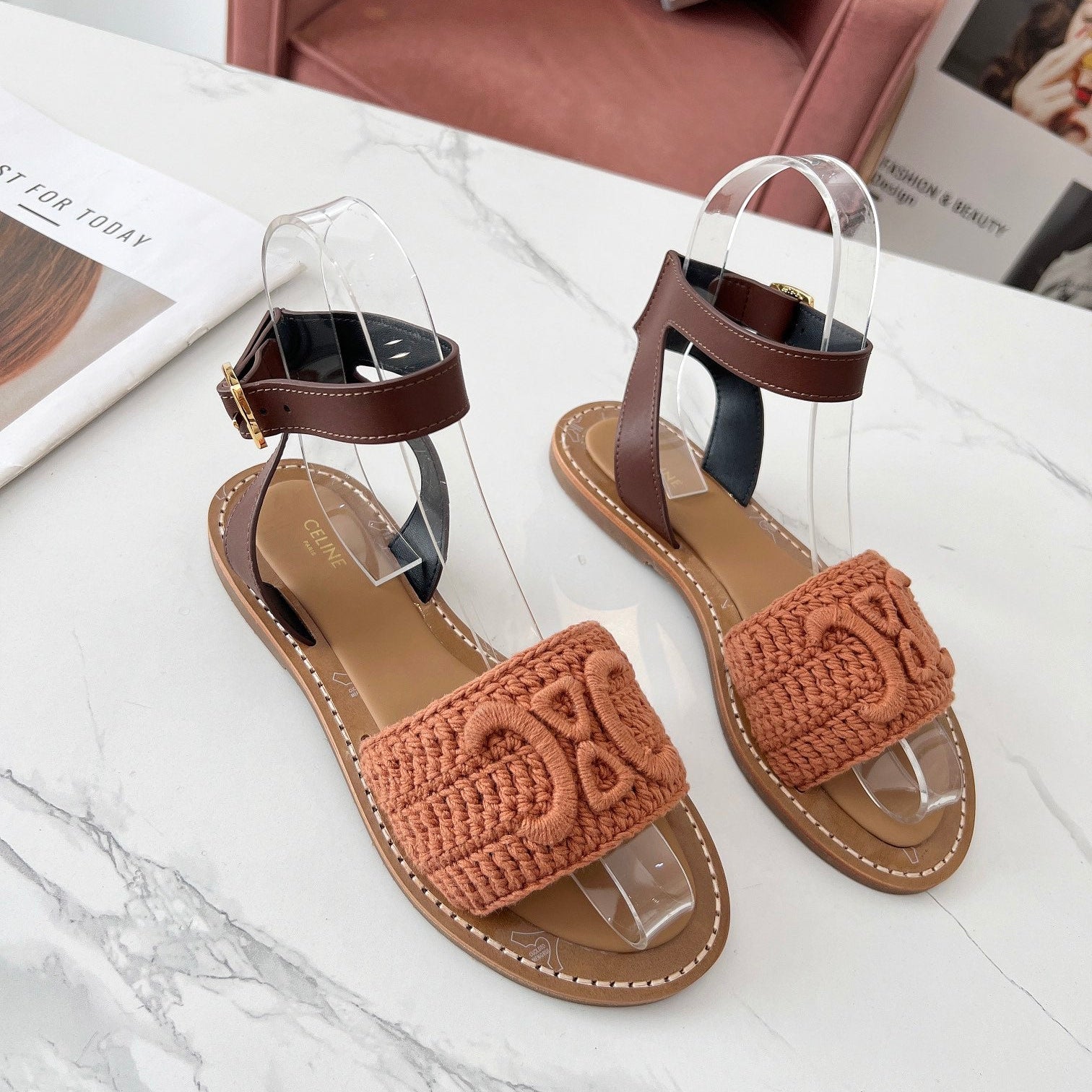 CELINE LYMPIA FLAT STRAP SANDAL