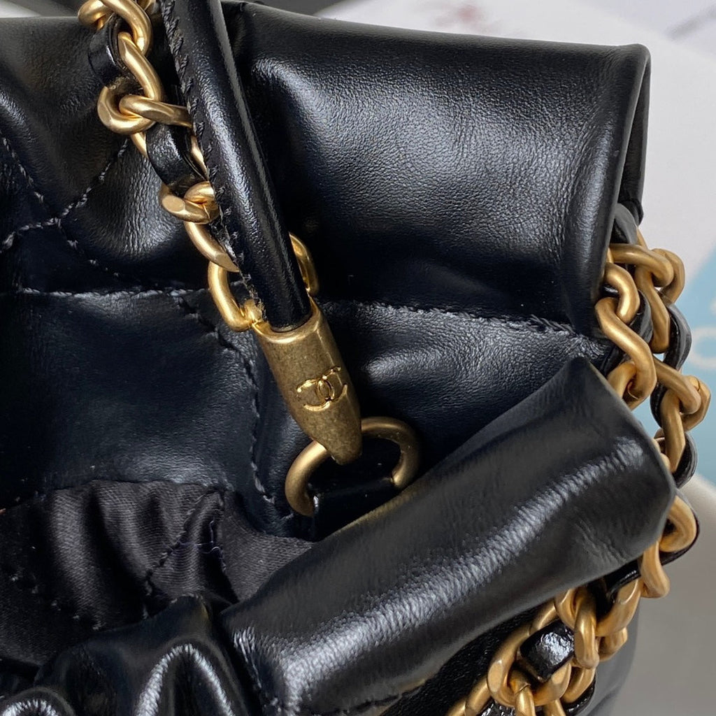 Chanel 22 Handbag Mini 23S Shiny Calfskin Black