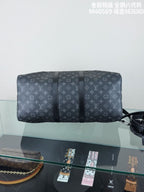 Bolsa Louis Vuitton Monogram Eclipse Keepall Silver Hardware
