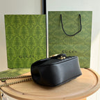 Gucci GG Marmont Mini Shoulder Bag Matelasse Chevron Black