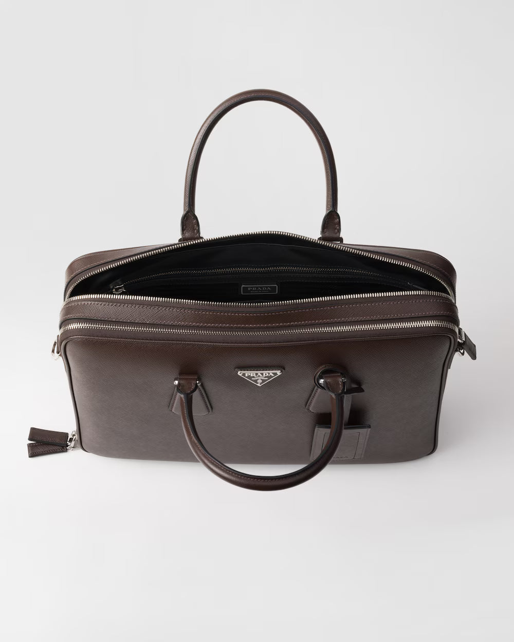 Messenger Prada Em Couro Saffiano Café