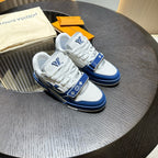 Louis Vuitton LV Trainer Low Velcro Strap Monogram Blue