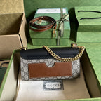 Gucci Padlock Shoulder GG Supreme Medium Beige/Black (Pronta Entrega)
