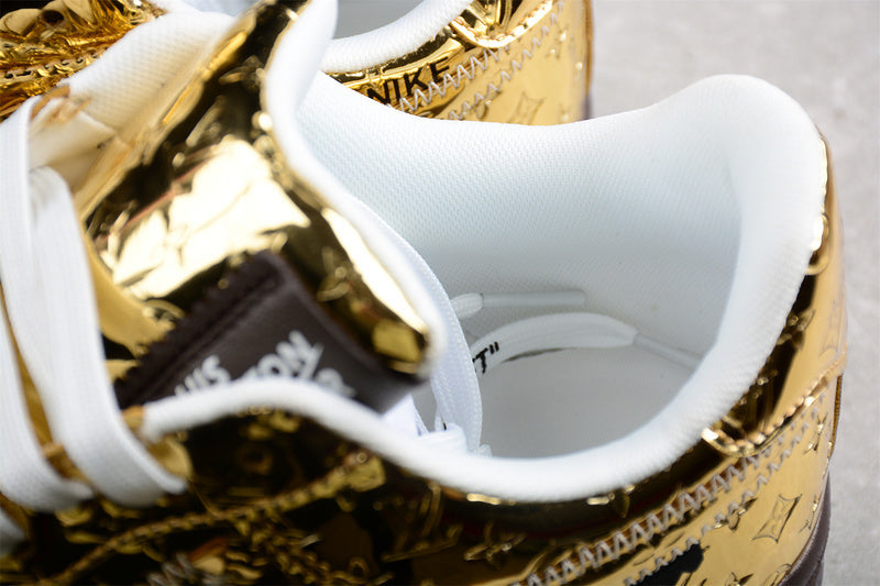 Louis Vuitton x Nike Air Force 1 Low Metallic Gold