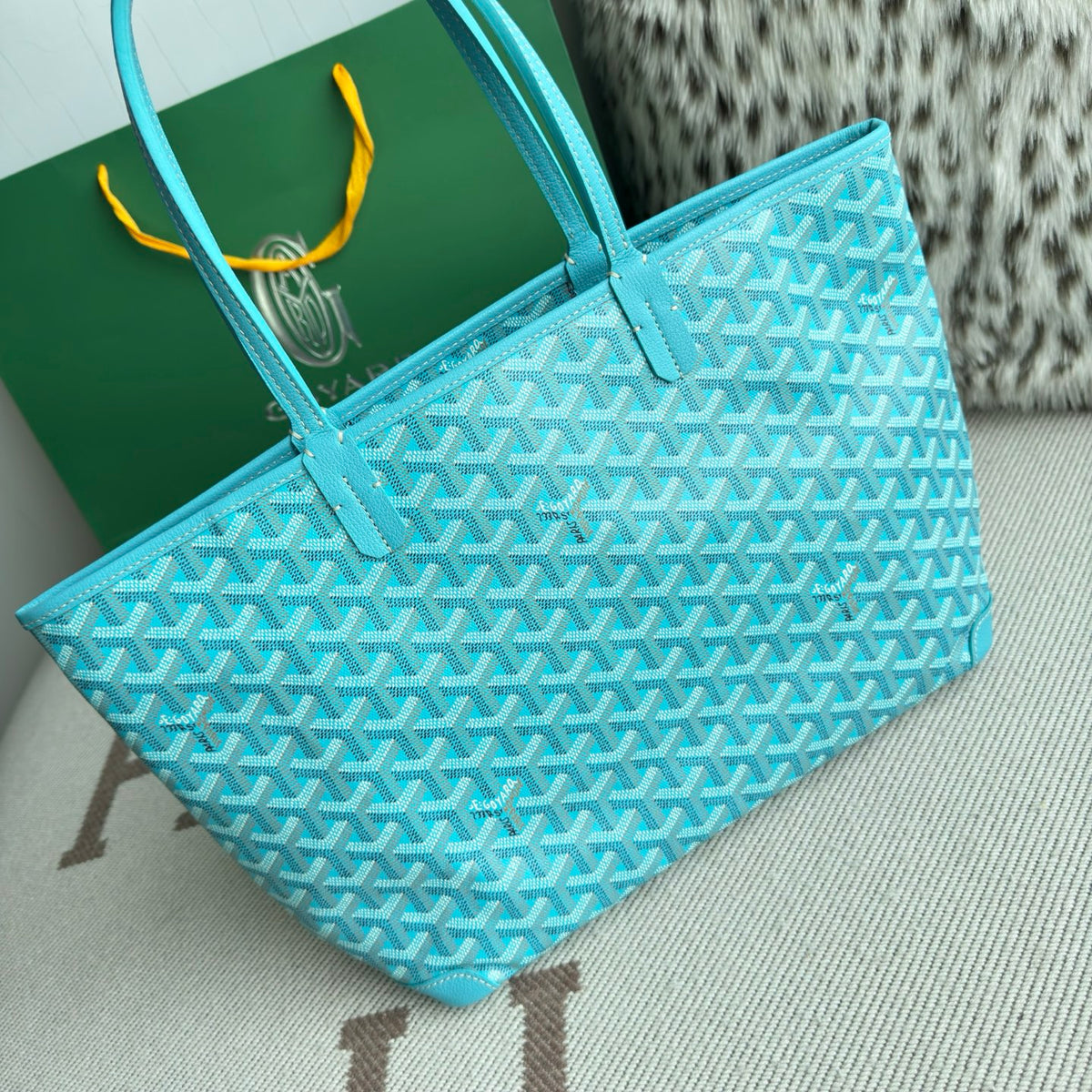 Bolsa Goyard Saint Louis PM Cyan Blue