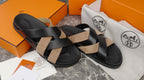 Hermes Kazimir Sandal Suede Black