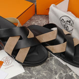 Hermes Kazimir Sandal Suede Black