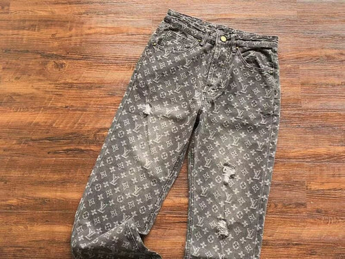 Calça Louis Vuitton Monogram Jeans Cinza